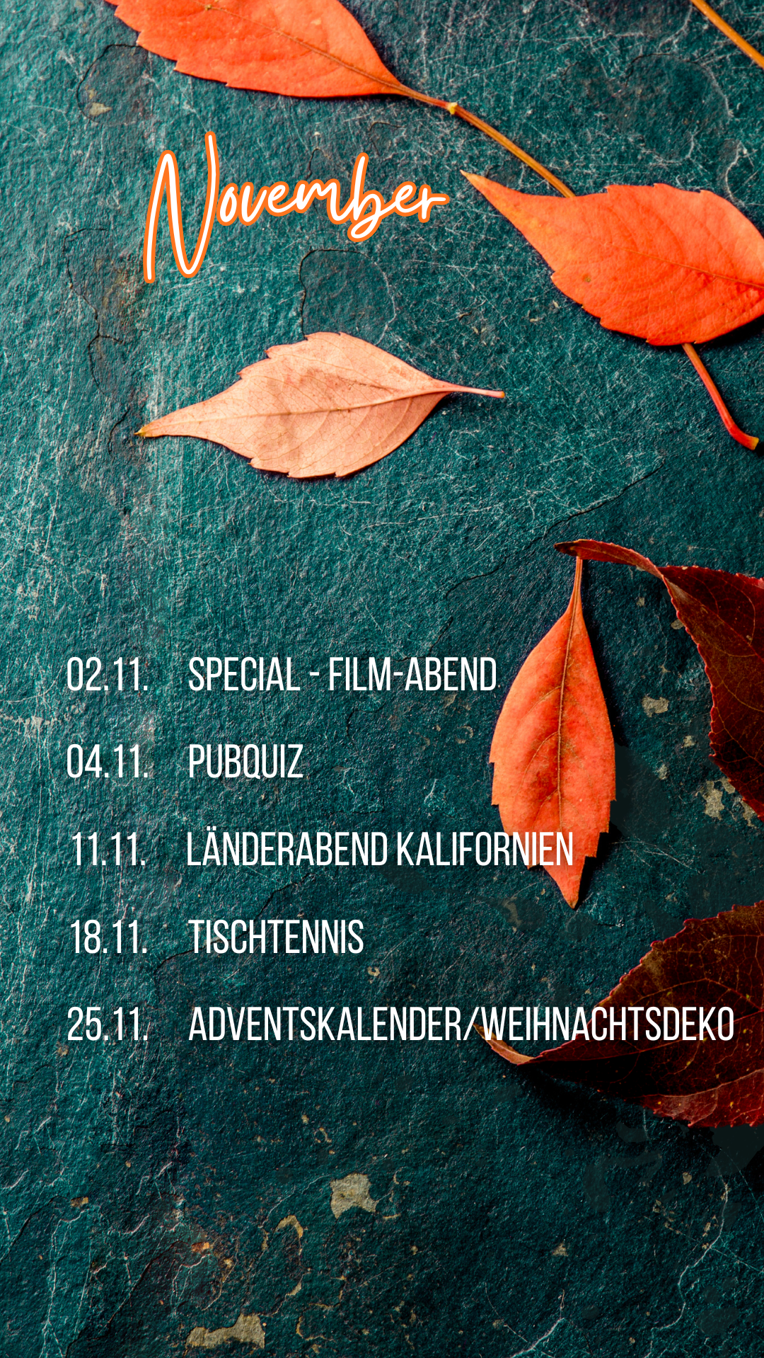 Was erwartet Euch im November