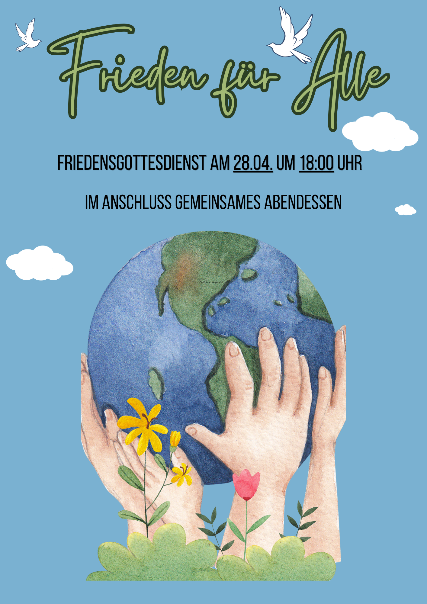 Gottesdienst Frieden Plakat (A4)